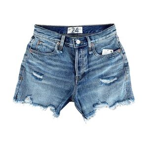 Free People | Makai Cut Off Denim Shorts in Twist & Shout - Size 24 (NWT)